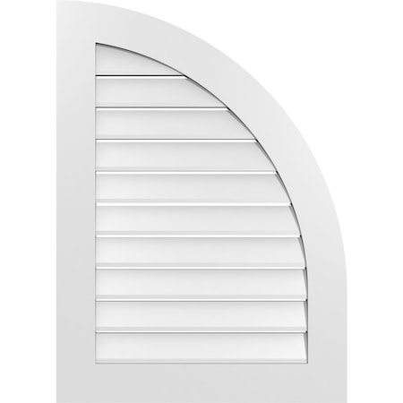 Quarter Round Top Right Surface Mount PVC Gable Vent W/ 3-1/2W X 1P Standard Frame, 26W X 36H